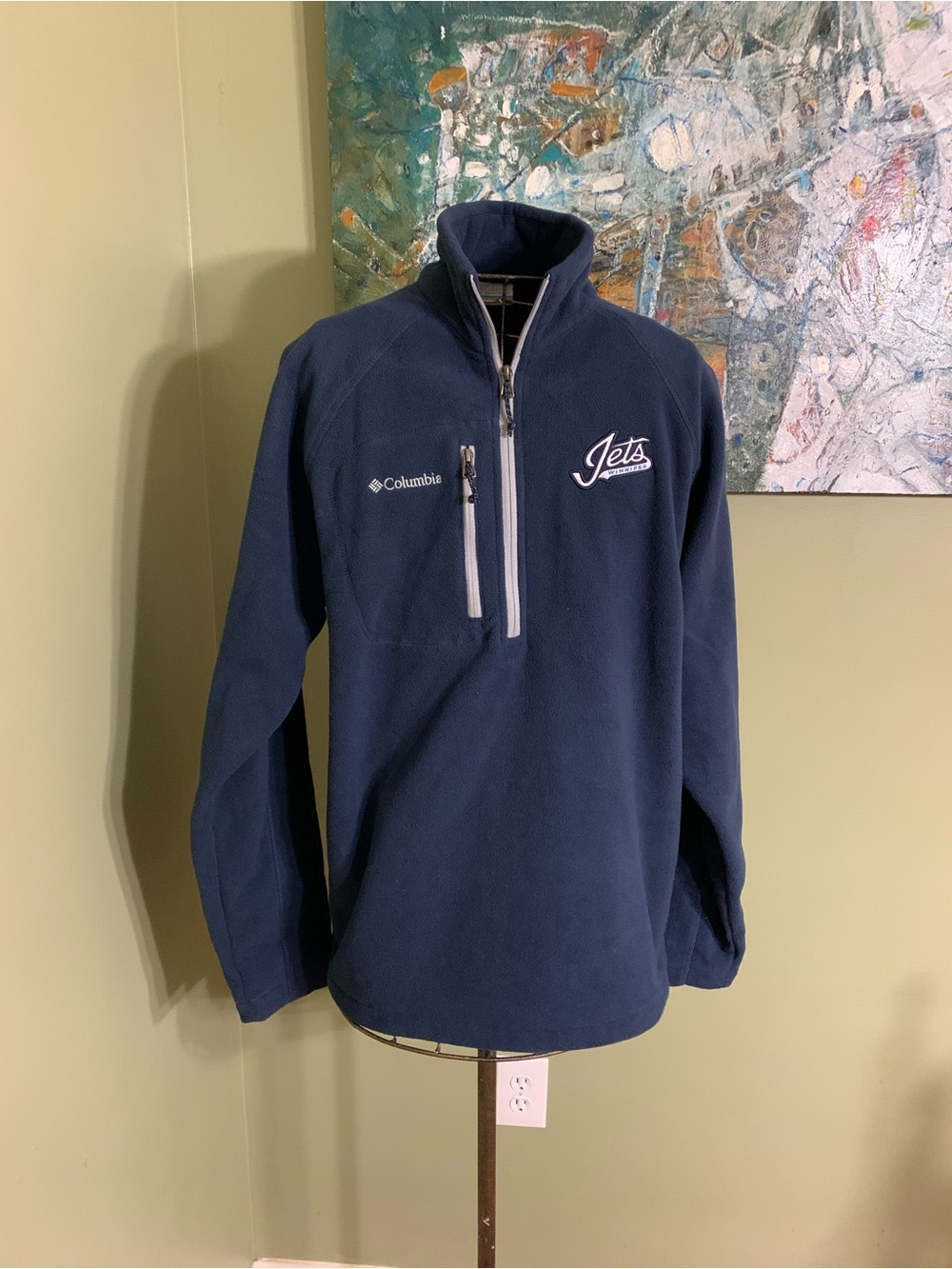 Columbia Winnipeg Jets quarter zip jacket in size L.